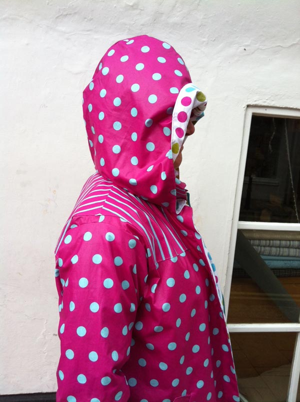 spotty laminated cotton raincoat