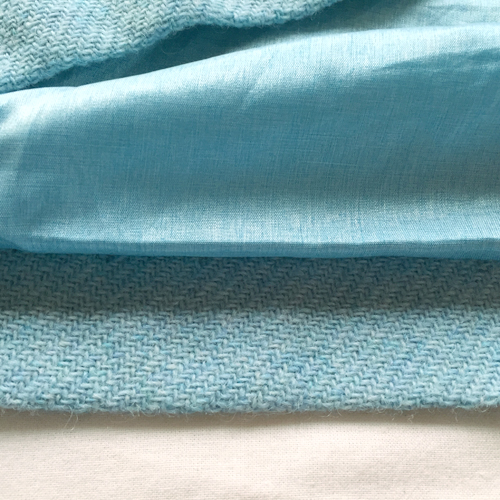 hand embroidered childre's drawings onto wool tweed skirt