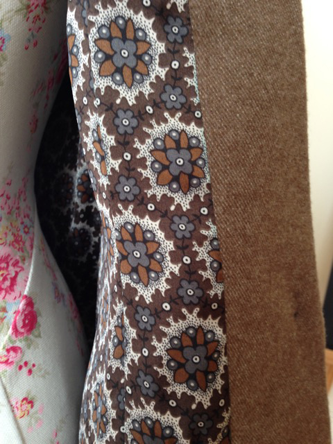 slinky poly satin lining on tweed jacket