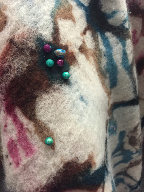 bead embroidered boiled wool