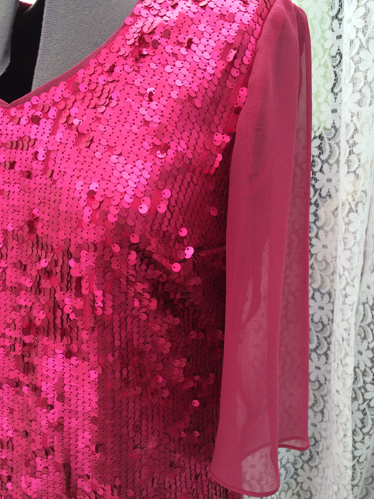 pink sequinned tulle dress