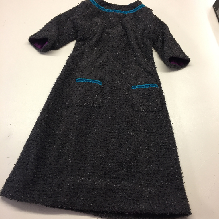 tufted bouclé tweed channel dress