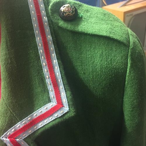 washed heavy linen green coat