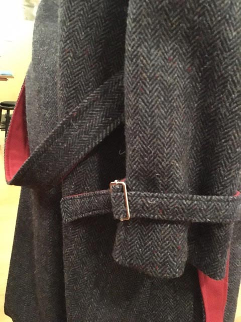 Wool Tweed Ulster Coat belt detail