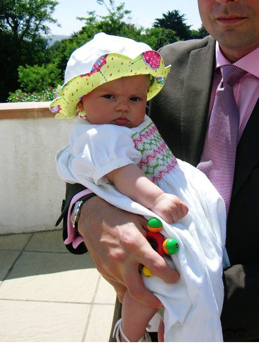 smocked linen baby dress