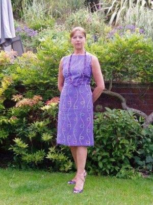 embroidered linen shift dress