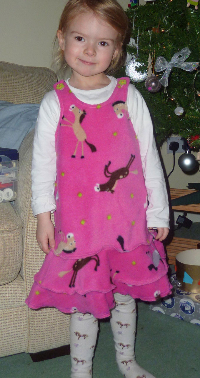 horsey print fleece dress