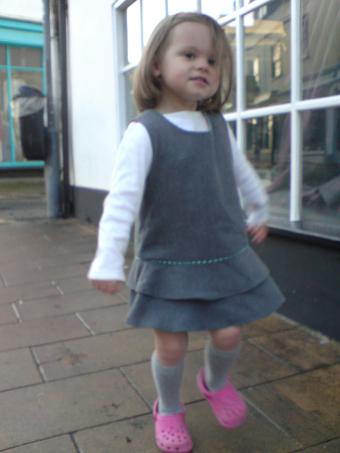 grey school pinafore dress