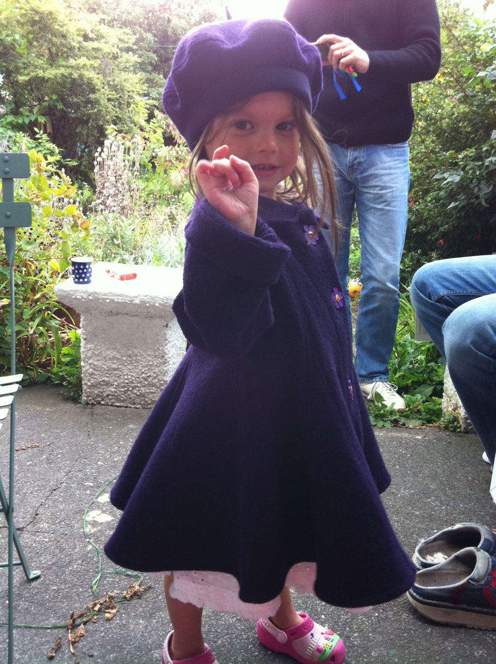 boiled wool child's swing coat and matching beret