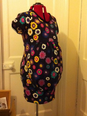 floral print wool mix maternity jumper dress