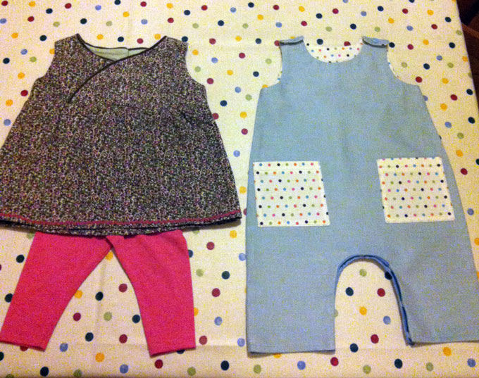 cotton corduroy romper and dress and leggings