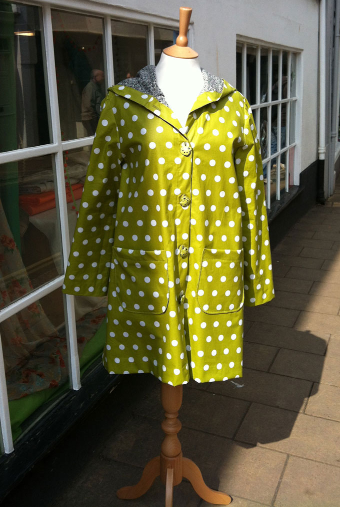 spotty laminated cotton raincoat