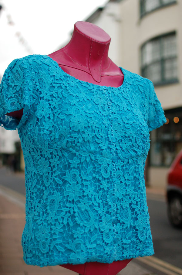 dyed cotton guipure lace top