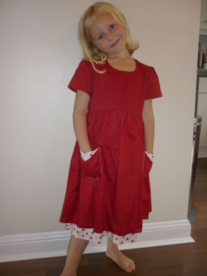 red spotty cotton dress