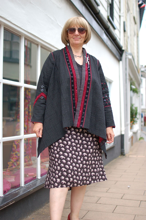 flippy viscose skirt and marcy tilton jacket