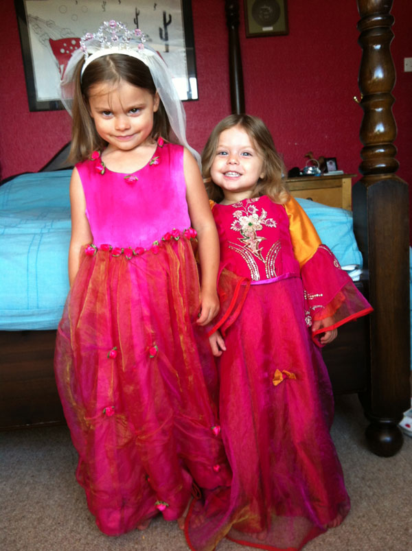 Indian princess organza and satin dresses