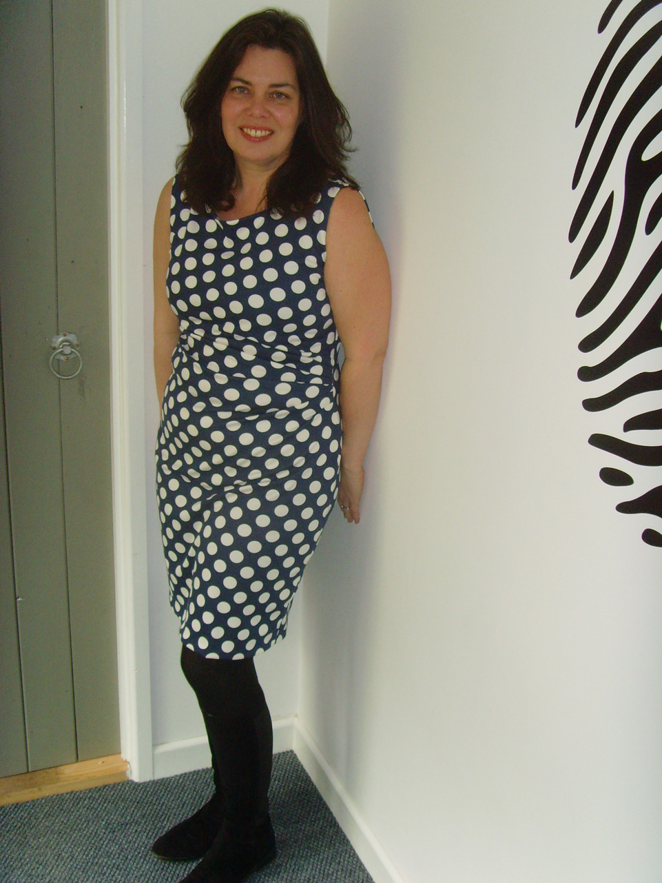 polka dot spotty ponte jersey dress