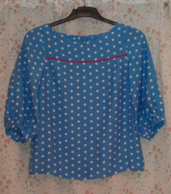 spotty viscose button back Tilly Warnes Mathilde blouse