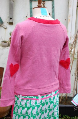 pink and red double sided wool and cotton jersey knit