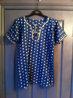 spotty denim kaftan