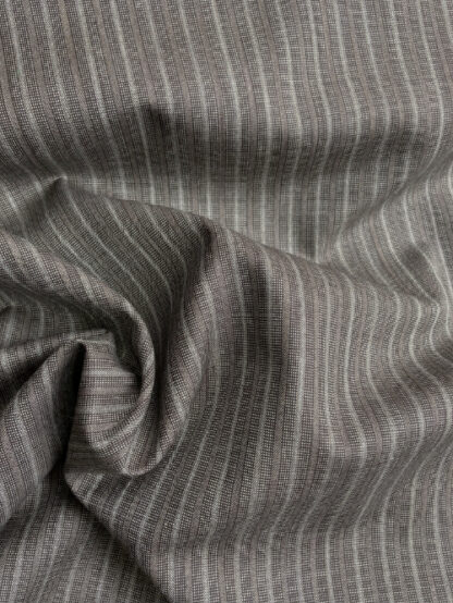 Taupe Brown Pinstripe 100% Worsted Wool Suiting from Riverside