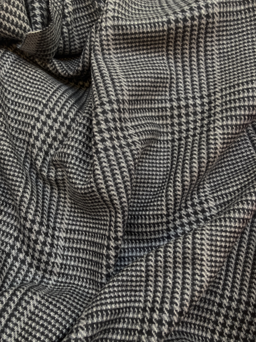 grey and black dogtooth english wool tweed