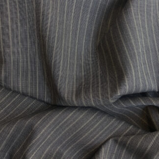 Steel Blue Grey pinstripe fine Worsted Wool Suiting