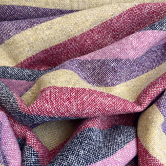 multicolour broad horizontal stripe wool tweed