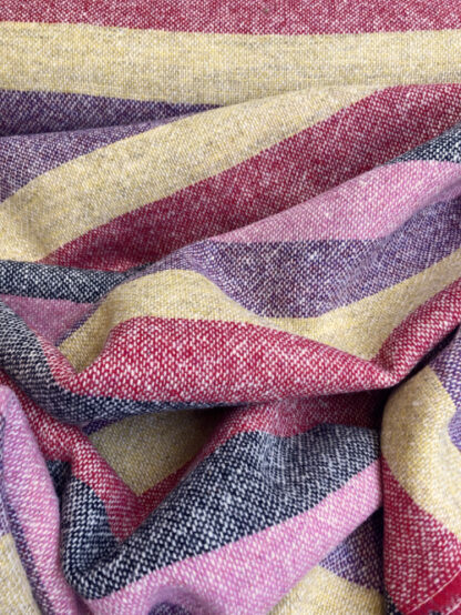 multicolour broad horizontal stripe wool tweed