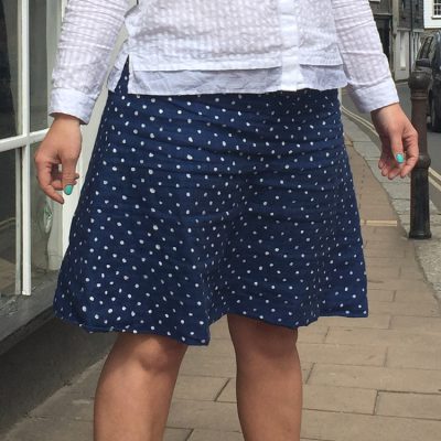 hand painted spotty Irish linen skirt