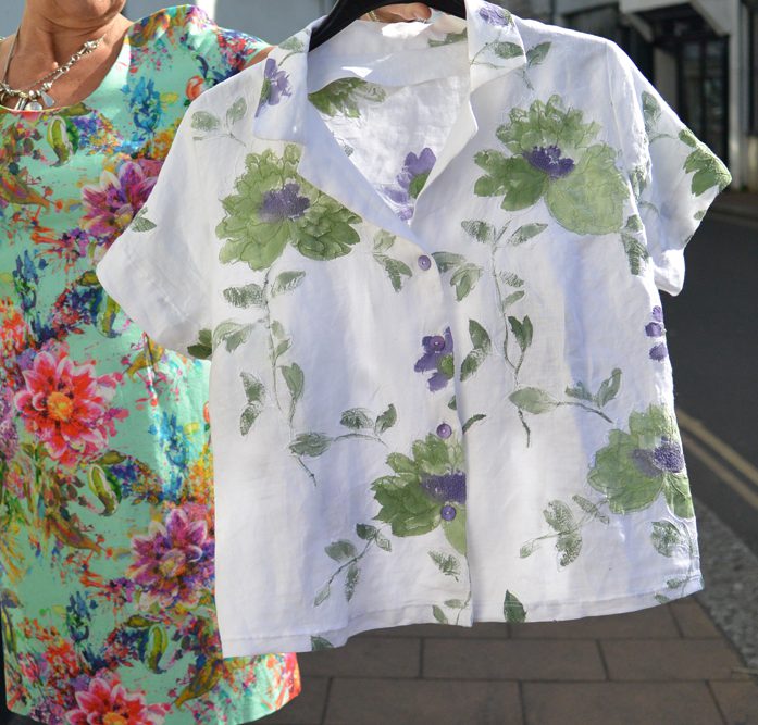 Hand Painted Linen Shirt embroidered and hand painted Italian linen shirt
