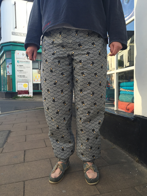 japanese printed cotton trousers