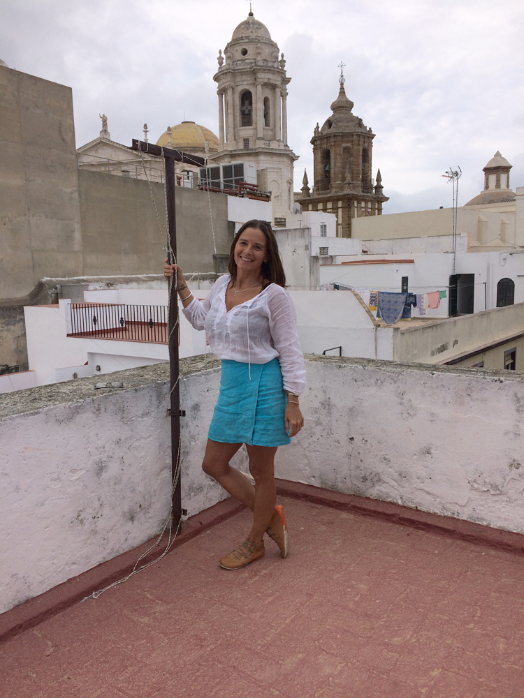 turquoise blue linen short wrap skirt