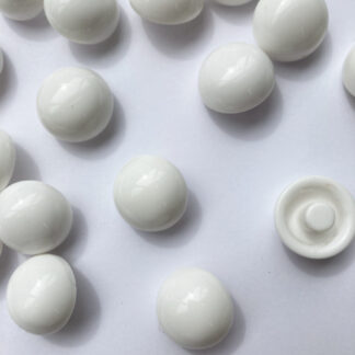 White half ball plastic shank button