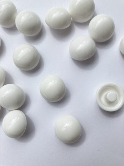 White half ball plastic shank button