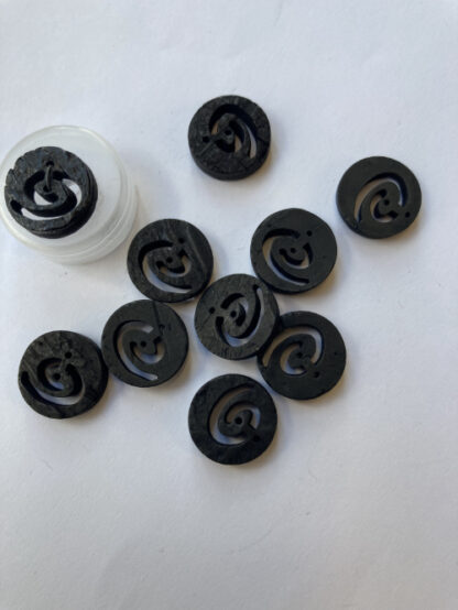 black wooden scroll button