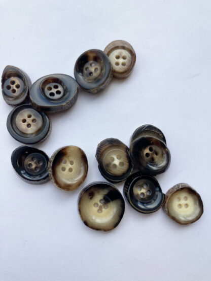 Brown and Beige Camel Horn Button **sizes and shapes can vary, these buttons are slices of natural horn**