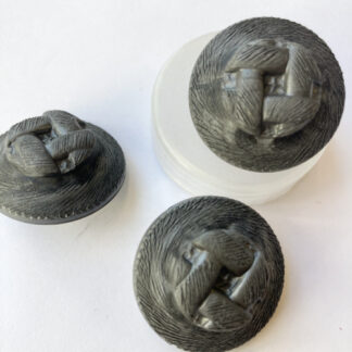 grey vintage plastic large domed knot coat button