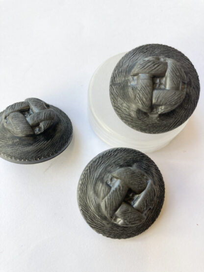 grey vintage plastic large domed knot coat button