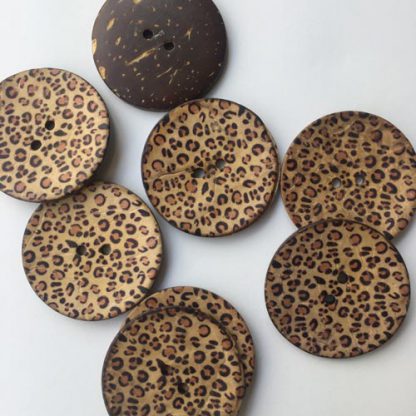 animal print large wooden button