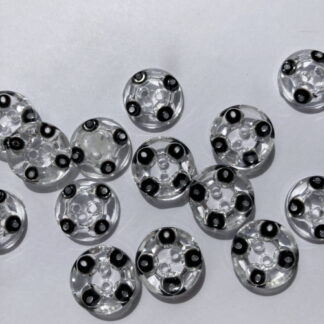 Clear and Black spotty high gloss bowl shape button