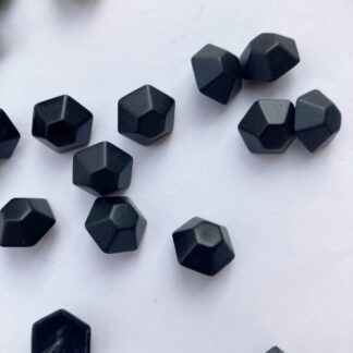 black metal hexagonal 3d shank button