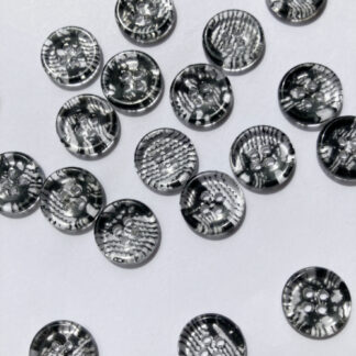 Black and Clear lace printed glossy plastic 2 hole button