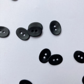 Black matt painted 2 hole shell oval button