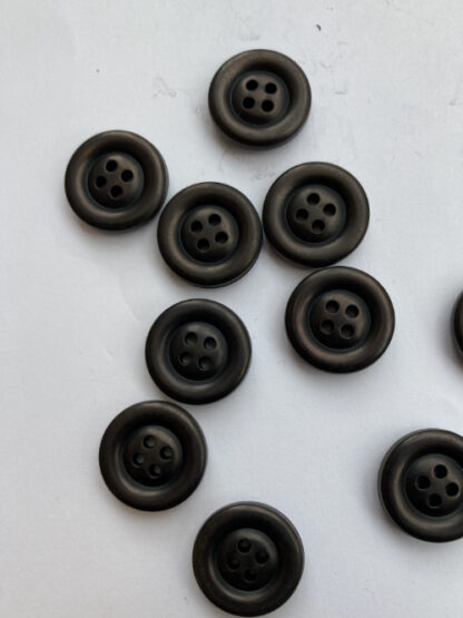 black lustre 4 hole coat button