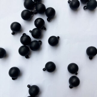 Black matt plastic ball button