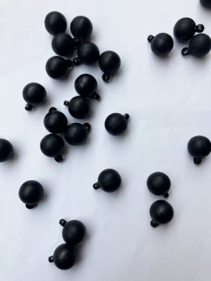 Black matt plastic ball button