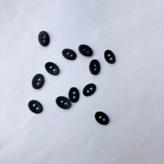 black oval painted shell tiny buttons