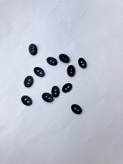 black oval painted shell tiny buttons