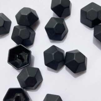 black metal hexagonal 3d shank button